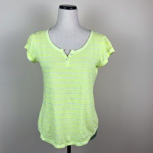 GAP Striped neon yellow shirt